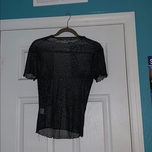 Sparkly see through mesh shirt